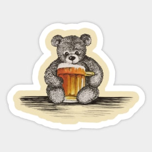 Teddy Beer Sticker